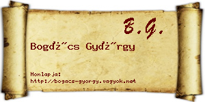 Bogács György névjegykártya