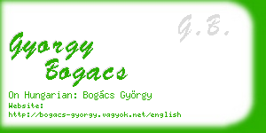 gyorgy bogacs business card